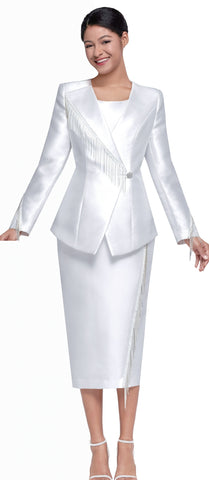 Serafina 4343 ivory skirt suit