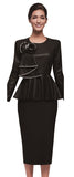 Serafina 4392 black skirt suit