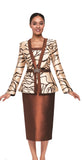 Serafina 4402 brown skirt suit