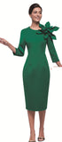 Serafina 6416 emerald green scuba dress