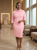 Serafina 6430 pink scuba dress