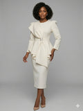 Serafina 6450 Off white midi dress