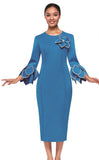 Serafina 6968 turquoise blue scuba dress
