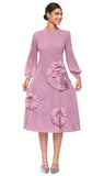 Serafina 6977 pink pleated dress