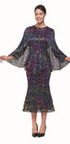 Serafina 723 black cape skirt suit