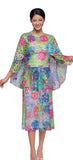 Serafina 723 colorful skirt suit