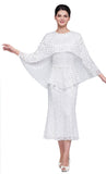 Serafina 723 white skirt suit