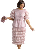 Sharz B London 8012 dusty pink tiered skirt set