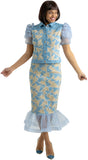 Sharz B London 8062 blue denim skirt set