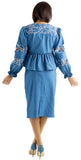 Sharz B London 8073 denim skirt set