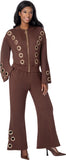 Sharz B London 8272 brown pant suit