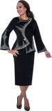 Stellar Looks 600202 black skirt suit