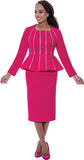 Stellar Looks 600292 magenta skirt suit