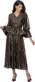 Stellar Looks 601112 copper pleated maxi skirt set