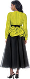 Stellar Looks 601142 green organza skirt set
