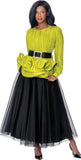 Stellar Looks 601142 black organza skirt set