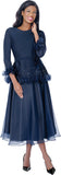 Stellar Looks 601173 navy blue skirt set