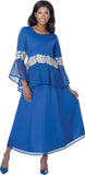 Stellar Looks 601182 royal blue skirt suit