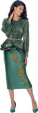Stellar Looks 601232 green pleated skirt set