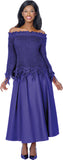Stellar Looks 601242 purple lace skirt suit