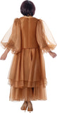 Stellar Looks 601272 organza coffee maxi dress