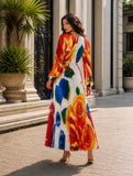 Sunburst Pleated Maxi Dress