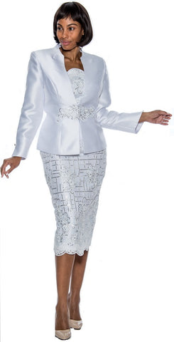 Susanna 3010 white skirt suit