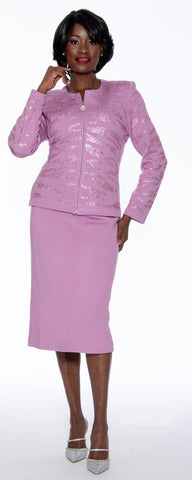 Susanna 3020 lilac purple knit skirt suit