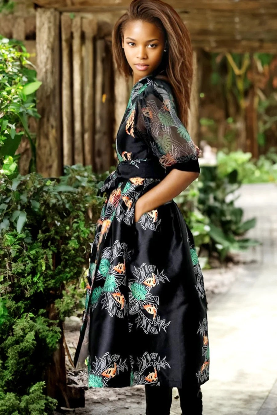 Sheer Puff Sleeve Wrap Dress – Diva's Den Fashion, LLC