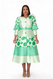 Tally Taylor 41086 green midi dress