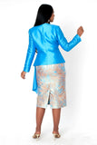 Tally Taylor 41095 blue brocade jacket dress