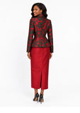 Tally Taylor 0109 red skirt suit