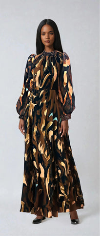 Tally Taylor 41038 brown maxi dress