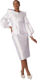 Tally Taylor 4814 white skirt suit