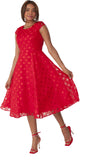 Tally Taylor 4818 red cape sleeve dress