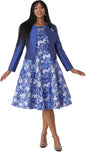 Tally Taylor 4819 royal blue jacquard jacket dress