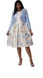 Tally Taylor 4830 blue brocade jacket dress