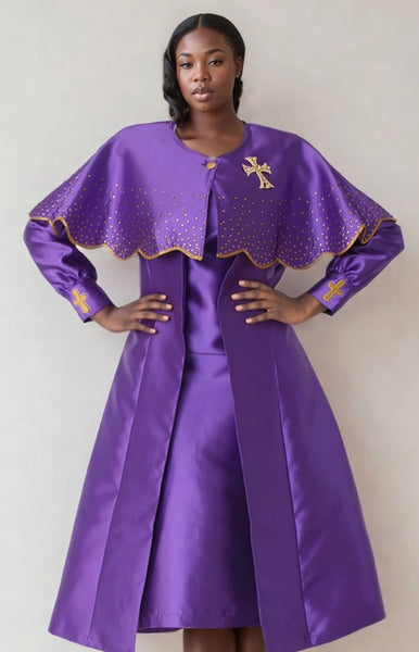 Tally Taylor Church Dress 4866-Purple main image 1