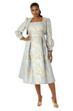 Tally Taylor 4889 blue brocade jacket dress