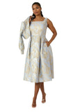 Tally Taylor 4889 blue brocade dress