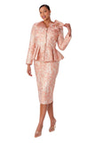 Tally Taylor 4891 peach skirt suit