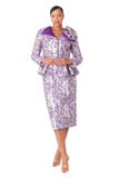 Tally Taylor 4891 purple skirt suit