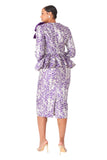 Tally Taylor 4891 purple brocade skirt suit