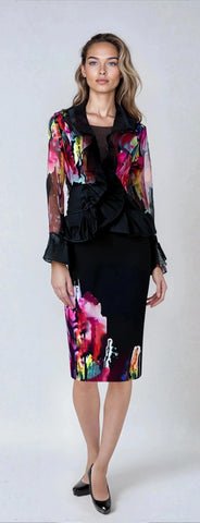 Tally Taylor 4893 black skirt suit