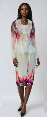 Tally Taylor 4893 white skirt suit