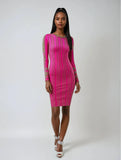 Tally Taylor 4896 fuchsia pink knit dress