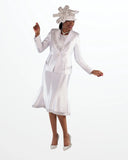 Tally Taylor 4996 white flare skirt suit