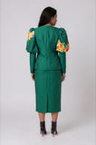Tally Taylor 5749 emerald green skirt suit