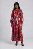 Tally Taylor 41038 red print maxi dress