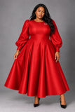 Tally Taylor 4820 red bishop sleeve maxi dress